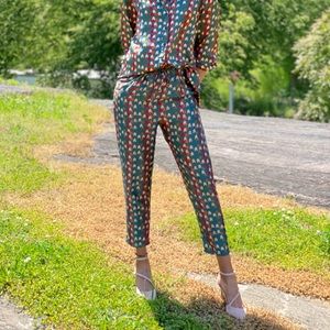 Forest green Patterned pants